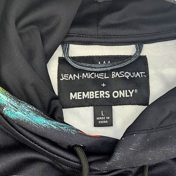 Jean-Michel Basquiat + Members Only Graphic Print Pullover Hoodie Sweatshirt L - Picture 10 of 11